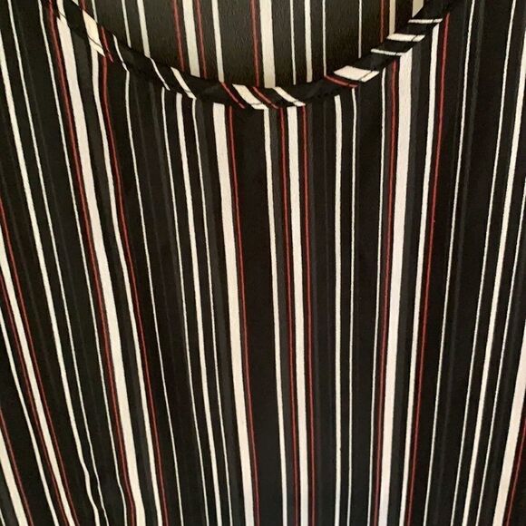 Faded Glory Striped Sheer Tank blouse red black white 18w - Picture 2 of 7